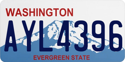 WA license plate AYL4396