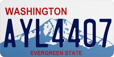 WA license plate AYL4407