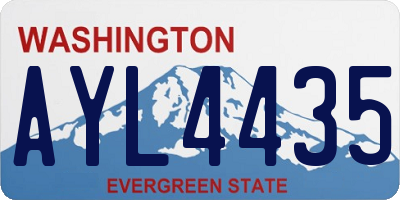 WA license plate AYL4435