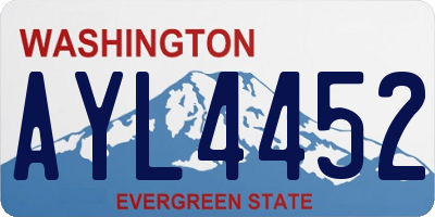 WA license plate AYL4452