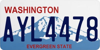 WA license plate AYL4478
