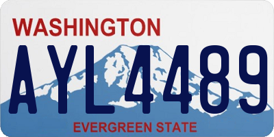 WA license plate AYL4489