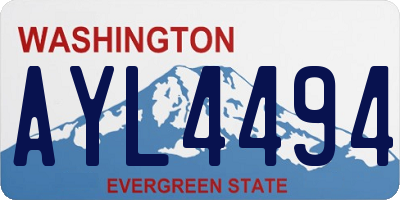 WA license plate AYL4494
