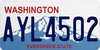 WA license plate AYL4502