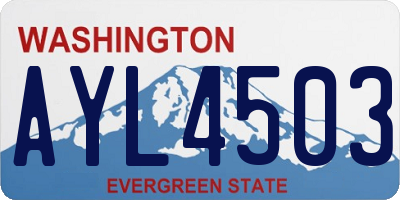 WA license plate AYL4503