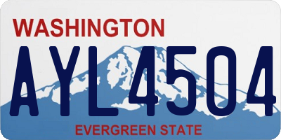 WA license plate AYL4504