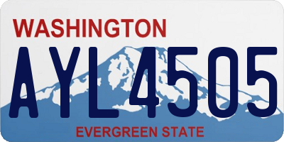 WA license plate AYL4505