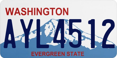 WA license plate AYL4512