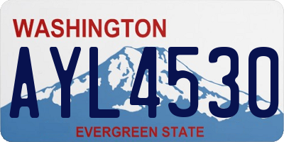 WA license plate AYL4530