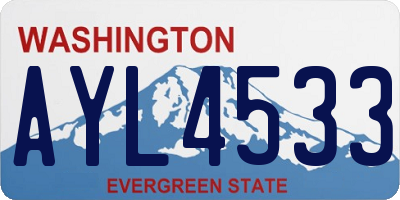 WA license plate AYL4533