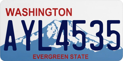 WA license plate AYL4535