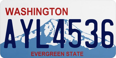 WA license plate AYL4536