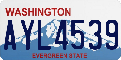 WA license plate AYL4539
