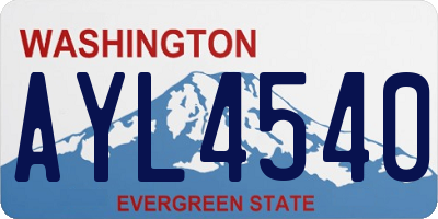 WA license plate AYL4540