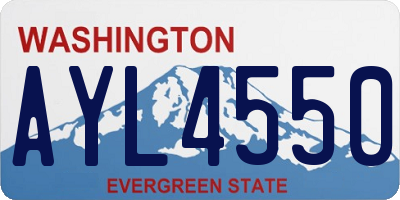 WA license plate AYL4550