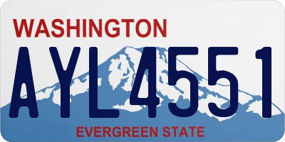 WA license plate AYL4551
