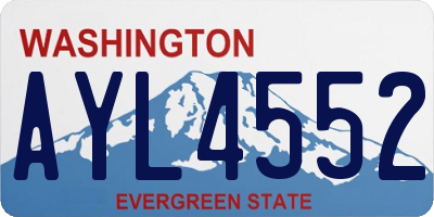 WA license plate AYL4552