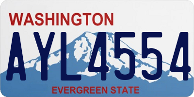 WA license plate AYL4554