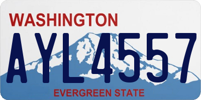 WA license plate AYL4557
