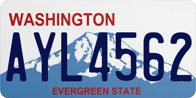 WA license plate AYL4562