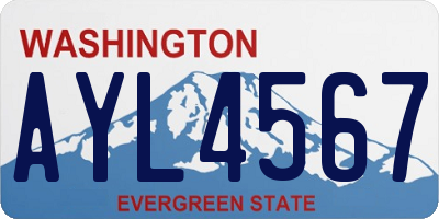 WA license plate AYL4567