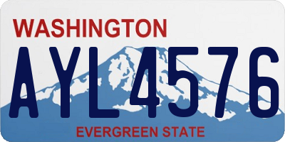 WA license plate AYL4576