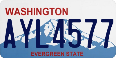 WA license plate AYL4577