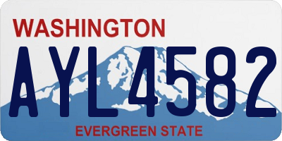 WA license plate AYL4582