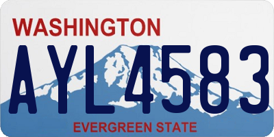WA license plate AYL4583