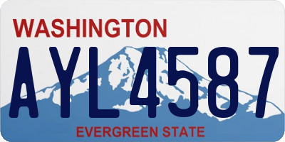 WA license plate AYL4587