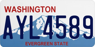 WA license plate AYL4589