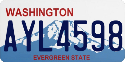 WA license plate AYL4598