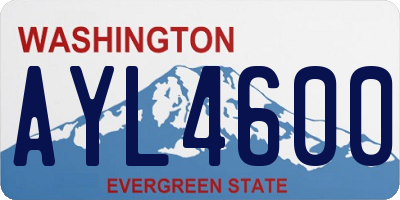 WA license plate AYL4600