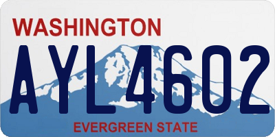 WA license plate AYL4602
