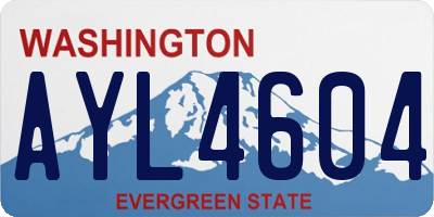WA license plate AYL4604