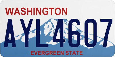 WA license plate AYL4607