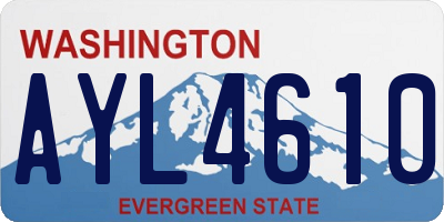 WA license plate AYL4610