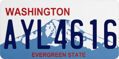 WA license plate AYL4616