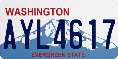 WA license plate AYL4617