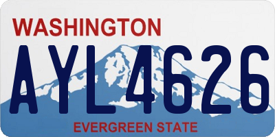 WA license plate AYL4626