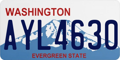 WA license plate AYL4630