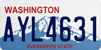 WA license plate AYL4631