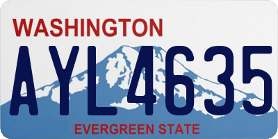 WA license plate AYL4635