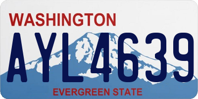 WA license plate AYL4639