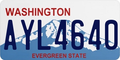 WA license plate AYL4640