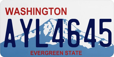 WA license plate AYL4645