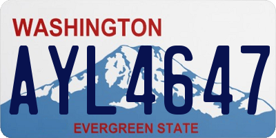 WA license plate AYL4647