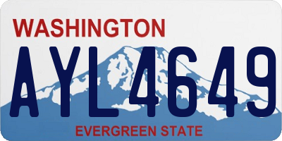 WA license plate AYL4649