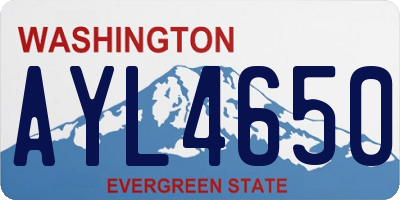 WA license plate AYL4650