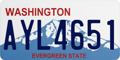 WA license plate AYL4651